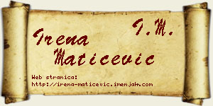 Irena Matićević vizit kartica